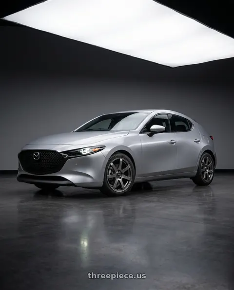 2022 Mazda 3 with Enkei PF07 5x114.3 19x8+45 Dark Silver wheels