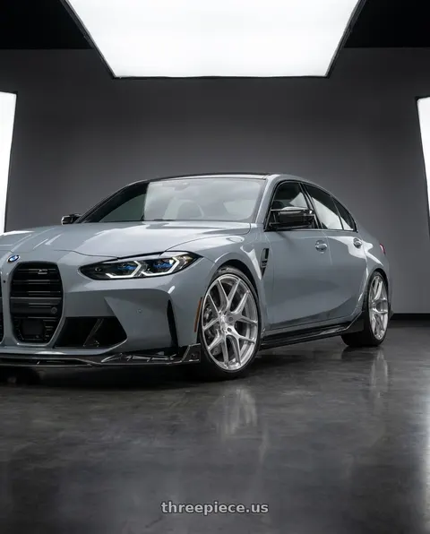 2022 BMW M3 Competition xDrive with MRR FS1 5x112 18x9.5  +25 Brushed Clear wheels