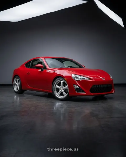 2013 Scion FR-S with Work Wheels VS-KF 5x100 18x8+40 Light Grey Silver A Disk FULL REVERSE wheels