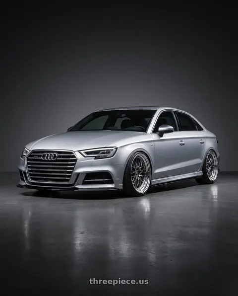 2015 Audi A3 Quattro with Work Vs-Xv 5x112 19x9.5+35 L Disk Brilliant Silver Black wheels