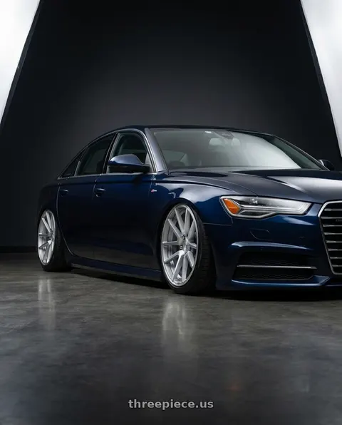 2017 Audi A6 with Rotiform 1PC R120 SPF 5X112 19X8.5 +45 GLOSS SILVER MACHINED wheels