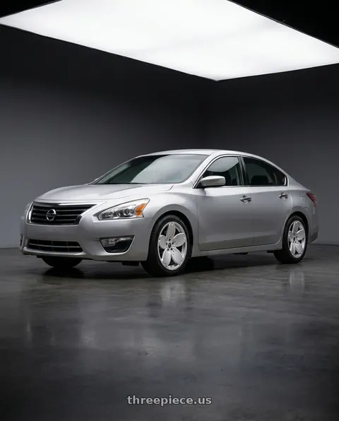 2014 Nissan Altima with Heritage Wheel Sakura MonoC 5x114.3 18x8.5 +35 Silver wheels
