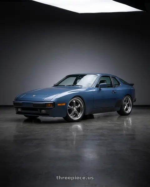 1989 Porsche 944 with Work Wheels VS-KF 5x114.3 18x9.5+65 Brilliant Silver Black O Disk FULL REVERSE wheels