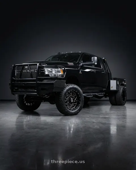 2019 Ram 3500 with XF Dually XF-229 Dually 8x210 24x8.25 +110 Gloss Black & Milled wheels