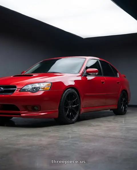2005 Subaru Legacy with Enkei TSR-X 5x100 18x8.5+45 Gloss Black wheels