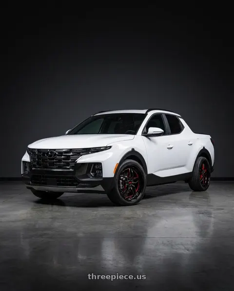 2024 Hyundai Santa Cruz with Shift INJECTOR blank / n/a 20x10 40MM Gloss Black Candy Red Milled wheels