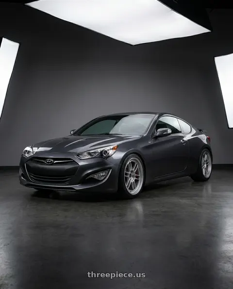 2015 Hyundai Genesis Coupe with Enkei RPF1 5x114.3 17x9+22 Silver wheels