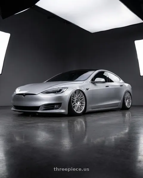 2018 Tesla Model S with Rotiform RC202 GRZ 5X112/5X120 20x8.5 +45 GLOSS SILVER wheels
