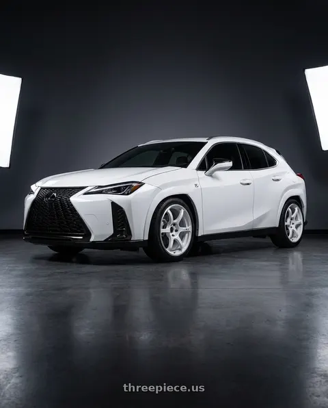 2025 Lexus UX with Advan Racing RG-4 5x114.3 18x9.0 +25 RACING WHITE METALLIC & RING wheels
