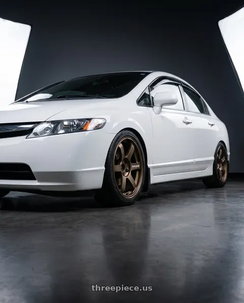 2007 Honda Civic with Volk Racing TE37 Saga S-Plus 5x114.3 18x8.5+35 Bronze wheels