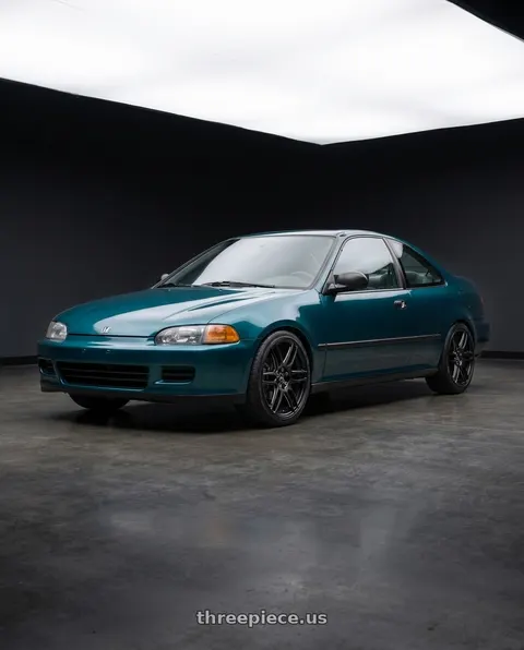 1993 Honda Civic with Niche 1PC M106 NR6 4X100/4X114.3 18X8 +40 MATTE BLACK MILLED wheels