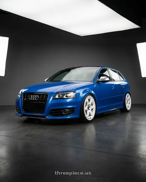 2011 Audi S3 with Rotiform 1PC R183 KB1 5X108 19X8.5 +42 GLOSS WHITE wheels