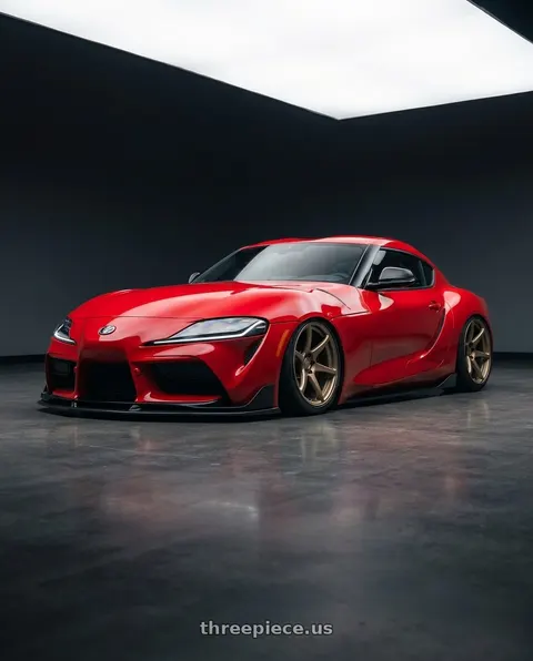 2023 Toyota GR Supra with Kansei K11B Tandem 5X112 19x10.5 22 Bronze wheels
