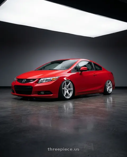 2015 Honda Civic Si with Kansei K11S Tandem 5x114.3 17x9.5 12 Hyper Silver wheels
