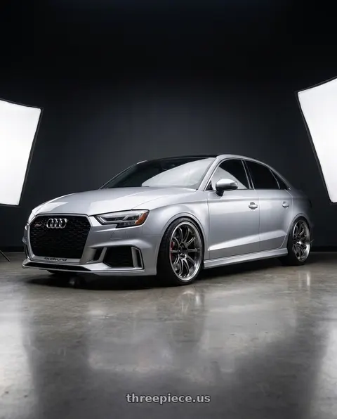 2016 Audi S3 with Advan Racing RS-DF Progressive 5x112 19x9.5+29 Machining and Racing Hyper Black wheels
