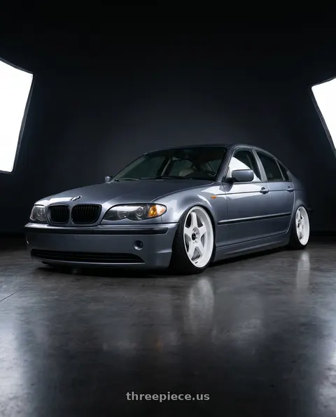 2003 BMW 325xi with Vors SP1 5x120 18x8  +35 All White wheels
