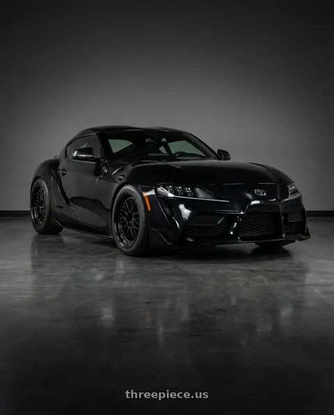2026 Toyota GR Supra with Aodhan AH02 5x112 19x9.5 +35 Gloss Black ( Gold Rivet) wheels