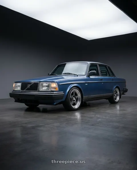 1988 volvo 240 with Work Meister Cr01 5x108 16x7+10 A Disk Matte Gunmetal wheels