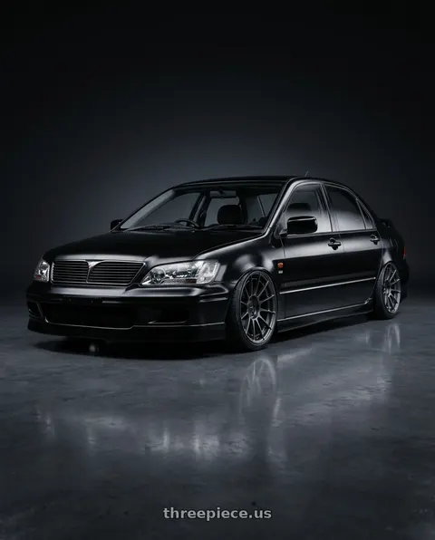 2002 Mitsubishi Lancer with Enkei NT03RR 5x114.3 17x9+12 Gunmetal wheels