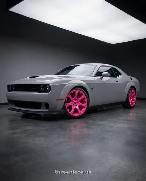 2021 Dodge Challenger with Heritage Wheel Kokoro MonoC 5X115 20x9+25 Pink wheels