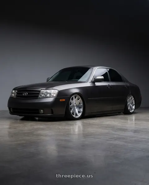 2003 INFINITI M45 with MRR HR3 5x114.3 20x8.5  +35 Silver Machine Face wheels