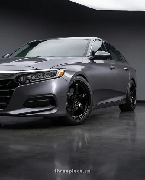 2019 Honda Accord LX with Gram Lights 57CR 5x114.3 18x9.5+22 Glossy Black wheels