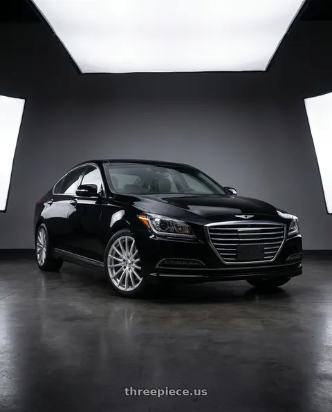2016 Hyundai Genesis 3.8 with Petrol P3A 5X114.3 19X8 +40 SILVER W/ MACHINED CUT FACE wheels
