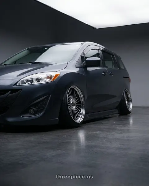 2012 Mazda 5 with Work Emitz Black Polish 5x114.3 19x11.0 +38 wheels