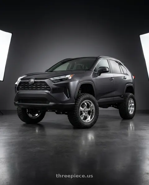 2025 Toyota RAV4 with American Racing AR605 TORQ THRUST M 5X114.3 17X8 0 CHROME wheels