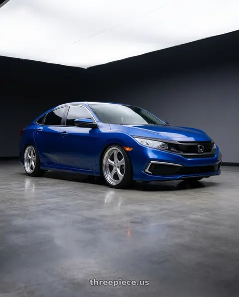 2021 Honda Civic LX with Work Wheels VS-KF 5x114.3 18x8.5+35 Light Grey Silver L Disk FULL REVERSE wheels