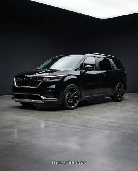 2025 Kia Carnival with Versus VERSUS VV21S 5x114.3 20x8.5+45 Jet Black wheels