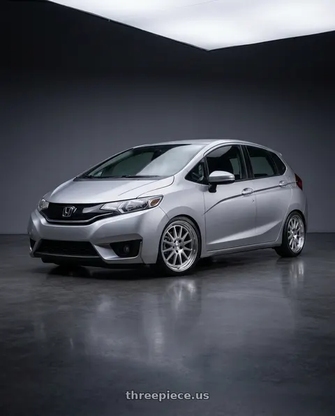 2015 Honda Fit with Work Seeker Fx 4x100 16x7+45 L Disk Matte Silver Polish wheels