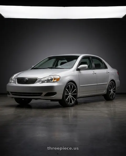 2006 Toyota Corolla with Ns Wheels NS1602 5x100/5x114.3 15x6.5 +38 Gloss Black Machined wheels