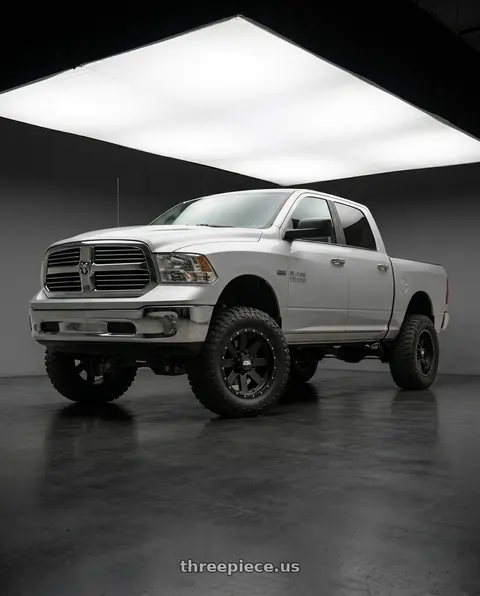 2017 Ram 1500 with Ion Type 134 5x139.7 20x10-19 Matte Black/Black Beadlock wheels