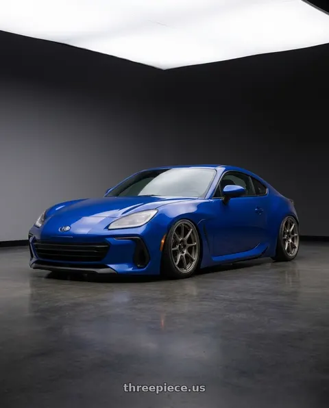 2025 Subaru BRZ with Konig Ultragram 5x100 18x8.5+38 Carbon Bronze Metallic Knurled Bead wheels