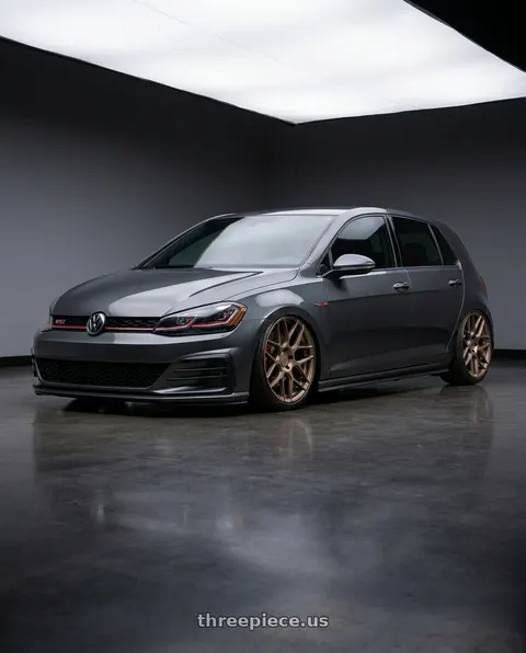 2019 Volkswagen GTI with Aodhan AFF2 5x112 19x9.5+35 Matte Bronze wheels