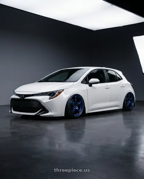 2023 Toyota Corolla with Gram Lights 57CR 5x114.3 18x9.5+12 Eternal Blue Pearl wheels