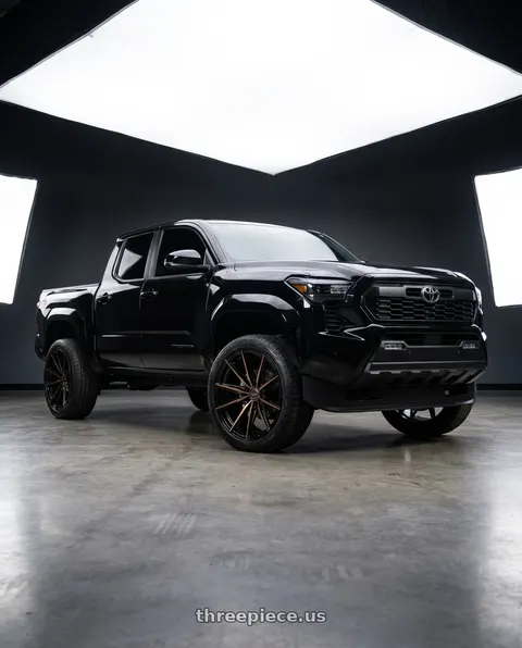 2024 Toyota Tacoma with Arvano ART-3 6x139.7 22x12 -44 Satin Black & Bronze Machined Double Dark Tint wheels