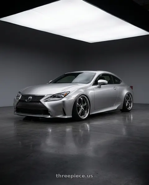 2015 Lexus RC350 with Work Wheels VS-KF 5X114.3 19x8+28 Brilliant Silver Black A Disk FULL REVERSE wheels