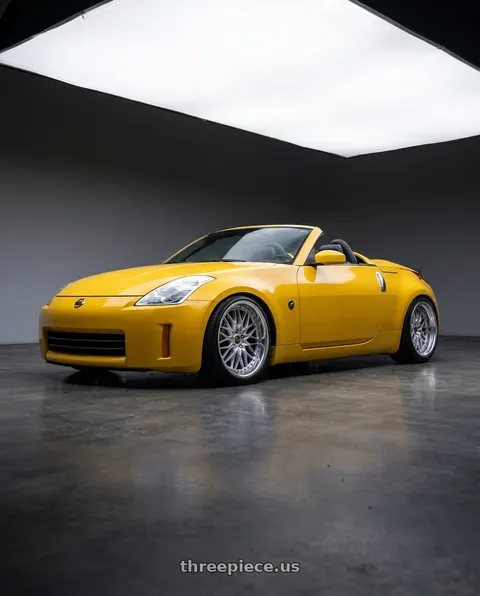 2005 Nissan 350Z with Work Vs-Xv 5x120 19x11.5-24 R Disk Silky Rich Silver wheels