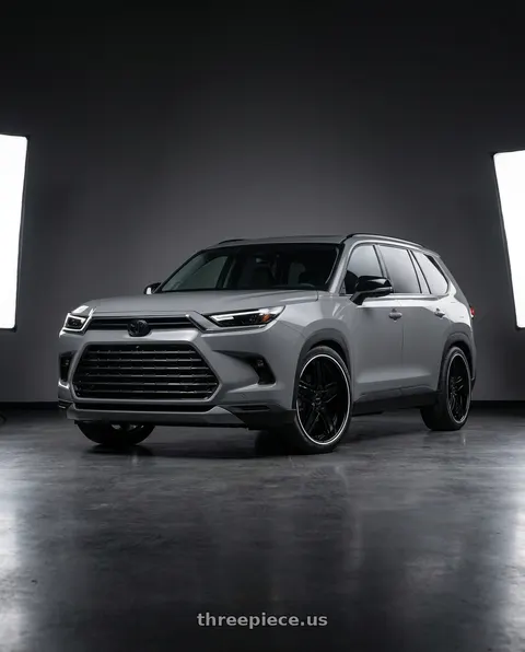 2026 Toyota Grand Highlander with RAVETTI M6 5X120 22x10.5 +32 BLACK WITH PINSTRIPE wheels