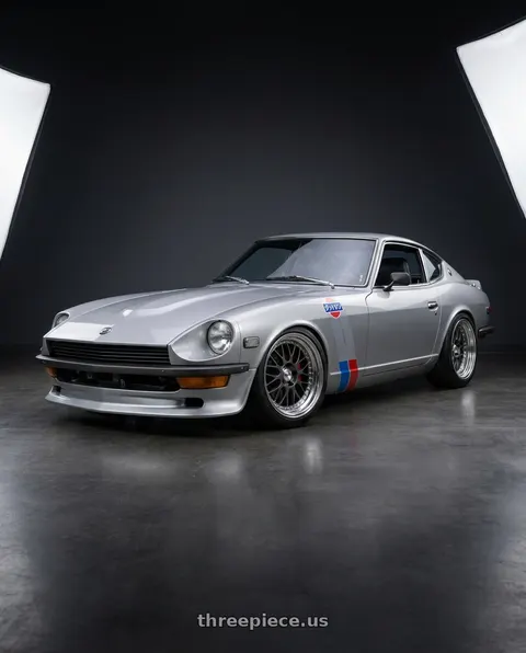 1974 Nissan 260Z with Work Meister M1 3p 4x114.3 16x8+5 O Disk Matte Gunmetal wheels