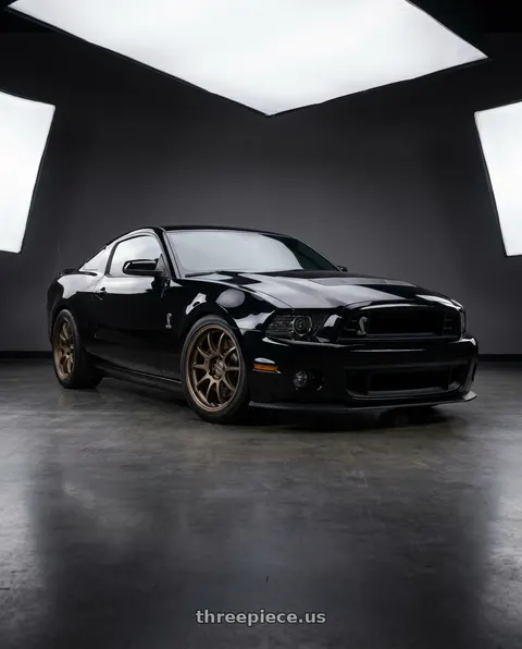 2011 GT500 SVT Performance Package Black with Work Emotion D9r 5x114.3 19x9.5 +38 Matte Bronze wheels