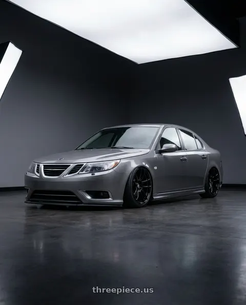 2009 Saab 9-3 Aero with ESR Wheels CS SERIES CS8 5x110 18x9.5 +22 Gloss Black wheels