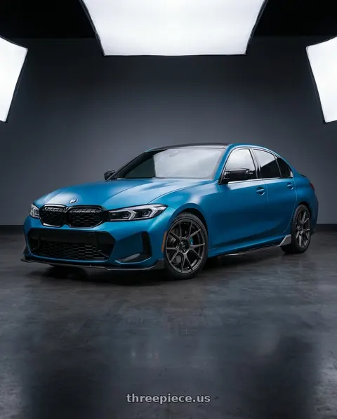 2023 BMW M340i xDrive with Konig Ampliform 5x112 19x8.5+32 Dark Metallic Graphite wheels