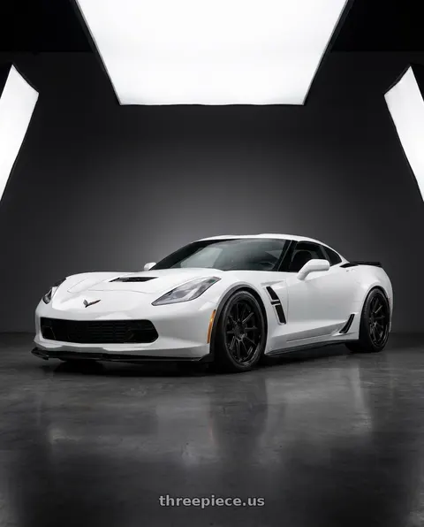 2019 Chevrolet Corvette Grand Sport with Rohana RFC10 5x120 20x10+25 Matte Black/Gloss Black Lip wheels