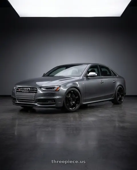 2015 Audi S4 with Gram Lights 57CR 5x112 19x10.5+35 Glossy Black wheels
