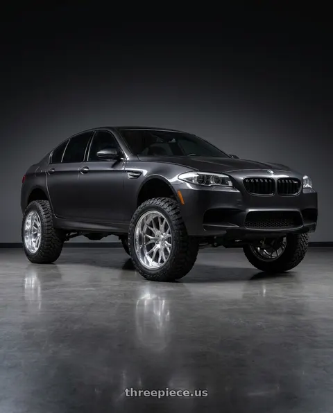 2015 BMW 550i xDrive with Axe AF6 Forged 5x127/5x139.7 26X14 -76 FULLY POLISHED wheels