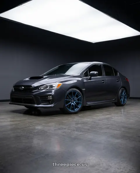 2021 Subaru WRX with MST Wheels DELTA 5x114.3 18x9.5 +38 Cerulean Blue Pearl wheels