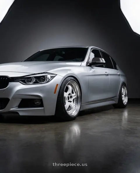 2017 BMW 340i with Work Meister S1 3P 5x120 18x8.5+35 L Disk White wheels